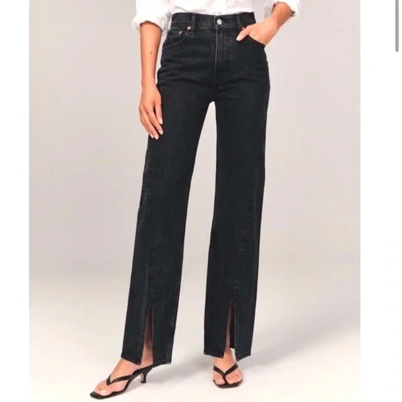 Abercrombie & Fitch Women's High Rise Black Jeans - Picture 1 of 10